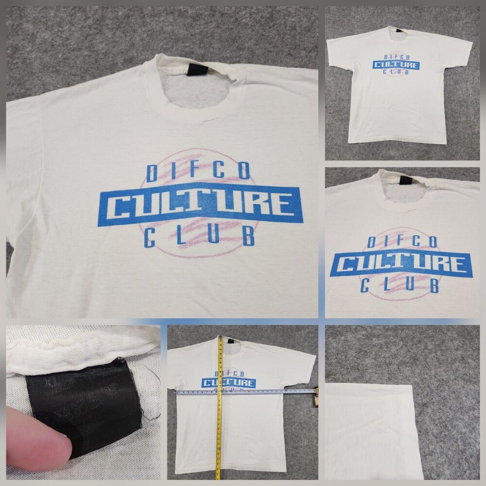 VTG 90s DIFCO‎ Culture Club Mens XL Single Stitch Promo Graphic T Shirt USA Made
